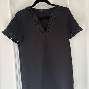Black Short Sleeve Dress with Cutout Details